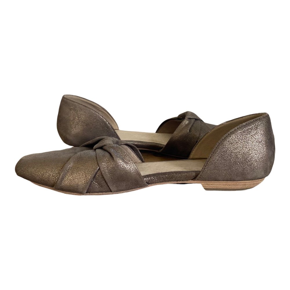 Eileen Fisher Bronze Metallic Leather Slip Ons Womens size 9.5 Vero Cuoio Shoes